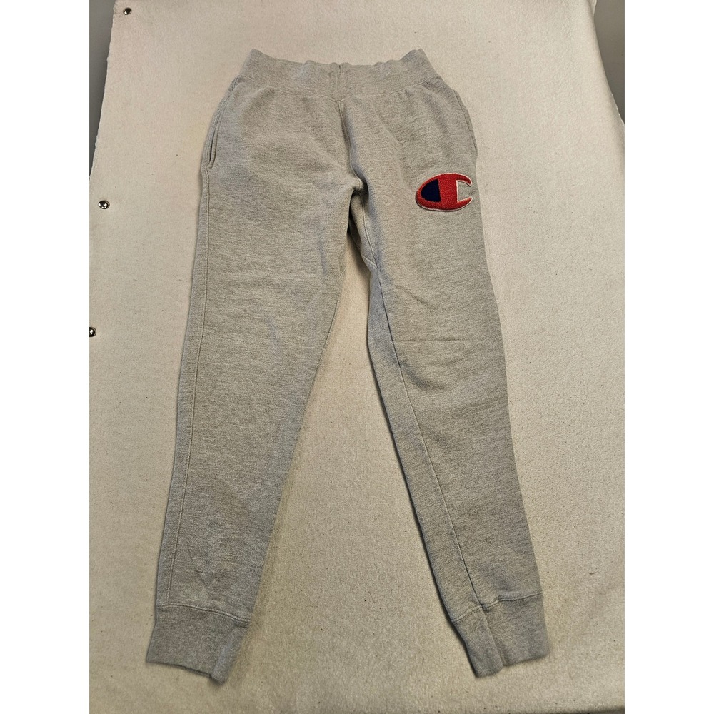 Champion Reverse Weave Joggers Gray Big C Logo Sweatpants Mens Medium